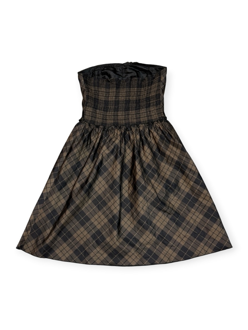 Y2K Ya Los Angeles Strapless Plaid Strapless Dress - Picture 2 of 7